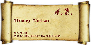 Alexay Márton névjegykártya