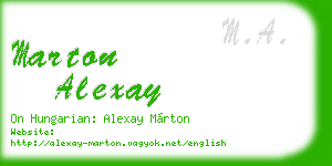 marton alexay business card